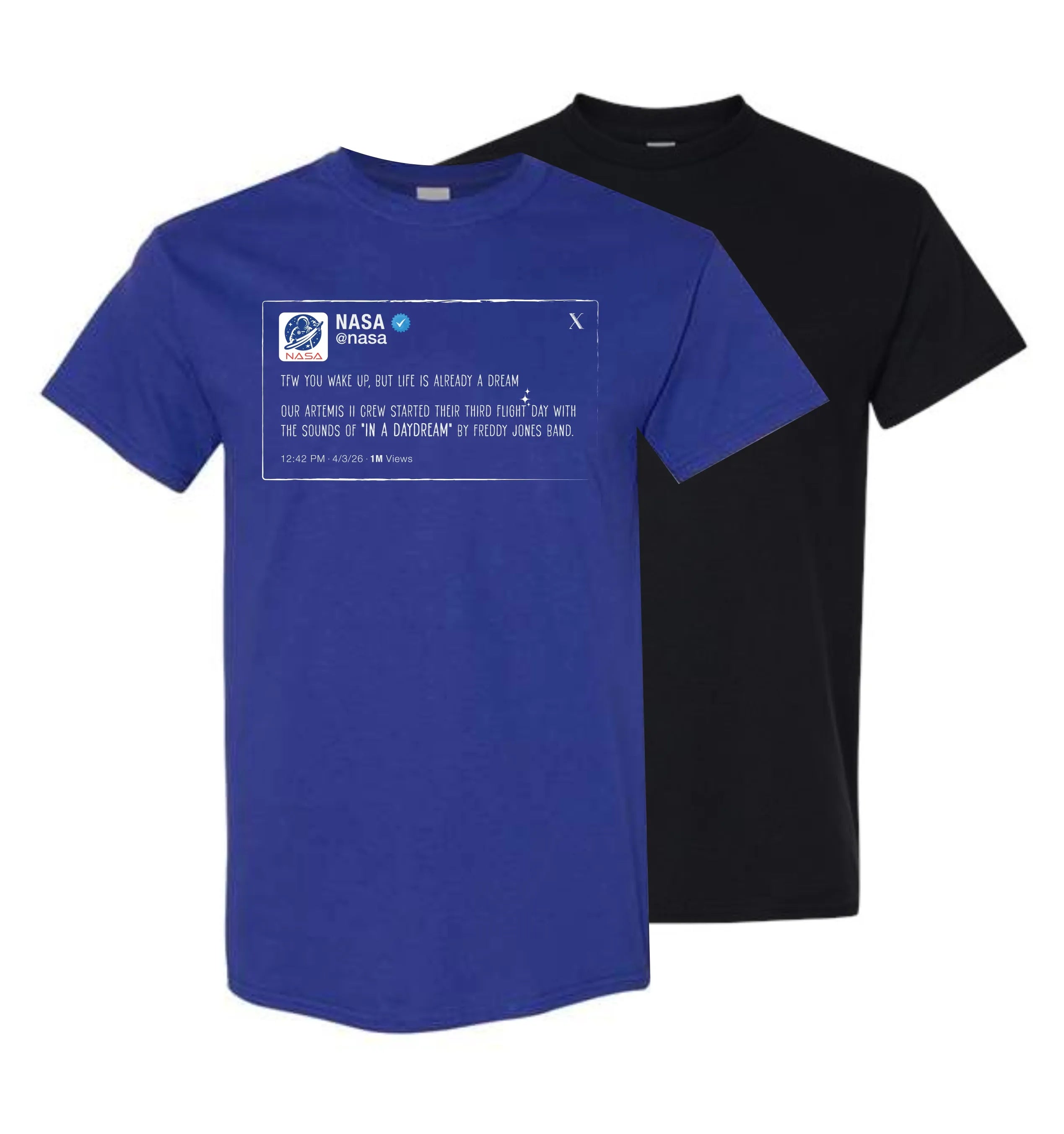 “NASA Wake-Up Call” Heavy Cotton Tee – Artemis II Tweet Edition